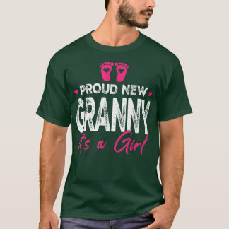 Retro Vintage Gender Reveal Proud New Granny Its A T-Shirt