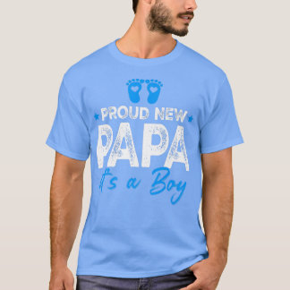 Retro Vintage Gender Reveal Proud New Papa It's A  T-Shirt