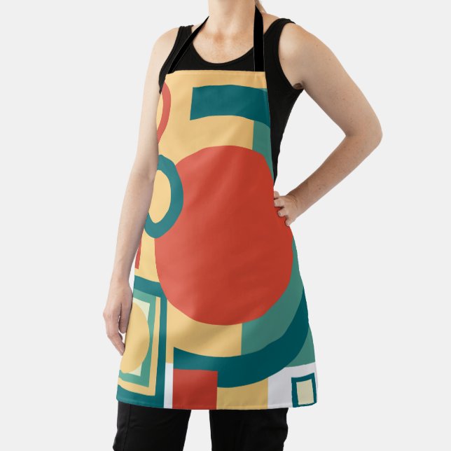Retro vintage geometric risograph, risoprint  apron (Insitu)