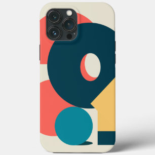 Retro vintage geometric risograph, risoprint  iPhone 13 pro max case