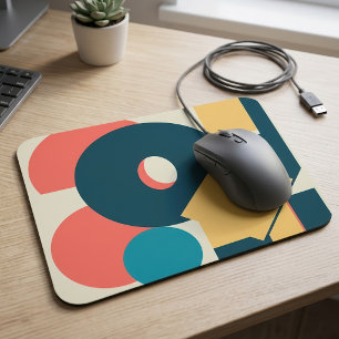 Retro vintage geometric risograph, risoprint  mouse pad