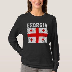 Retro Vintage Georgia Flag Georgian Roots T-Shirt