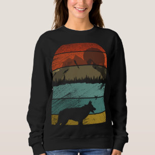 Retro vintage German Shepherd Dogs  and cute anima Sweatshirt