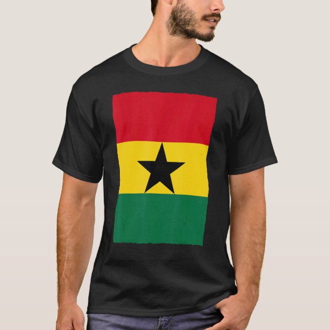 Retro Vintage Ghanaian National Flag Ghana T-Shirt (Front)