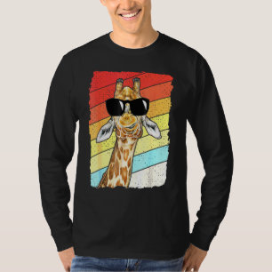 Retro Vintage Giraffe Sunglasses Animal T-Shirt