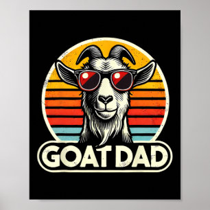 Retro Vintage Goat Dad Best Goat Daddy Funny Fathe Poster
