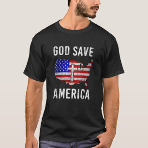 Retro Vintage God Save America US Flag Patriotic A T-Shirt