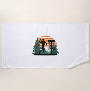 Retro Vintage Golf Disk Playing Beach Towel