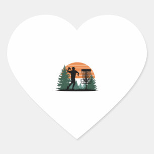 Retro Vintage Golf Disk Playing Heart Sticker