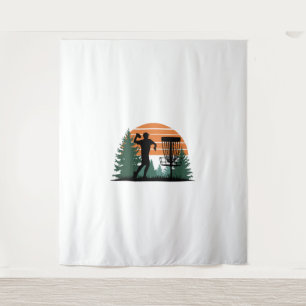 Retro Vintage Golf Disk Playing Tapestry