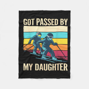 Retro vintage got passed by daughter funny skiing fleece blanket