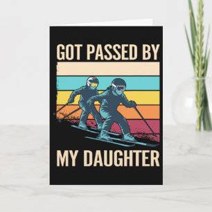 Retro Vintage Got Ped By My Daughter Funny Skiing Card