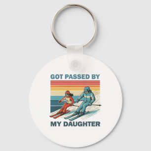 Retro Vintage Got Ped By My Daughter Funny Skiing Key Ring