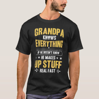 Retro Vintage Grandpa Knows Everything Happy Fathe T-Shirt
