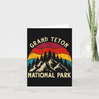 Retro vintage graphic grand teton national park  card