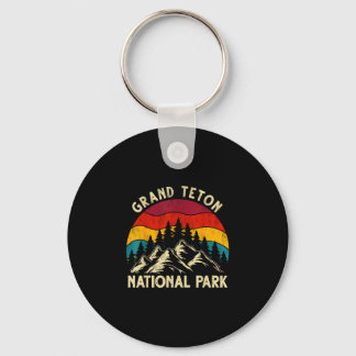 Retro vintage graphic grand teton national park  key ring