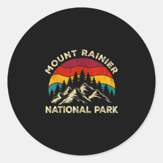 Retro vintage graphic mount rainier national park  classic round sticker