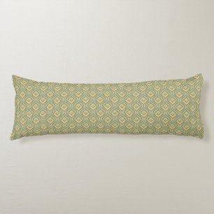 Retro vintage green and yellow pattern body cushion