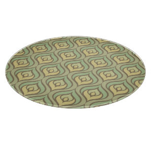 Retro vintage green and yellow pattern cutting board