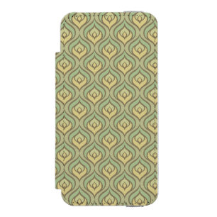 Retro vintage green and yellow pattern incipio watson™ iPhone 5 wallet case