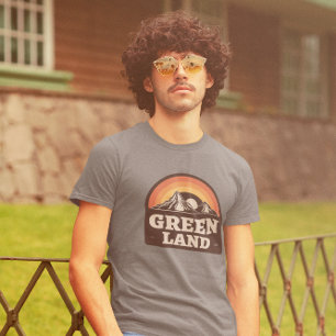 Retro Vintage Greenland Mountain Design T-Shirt