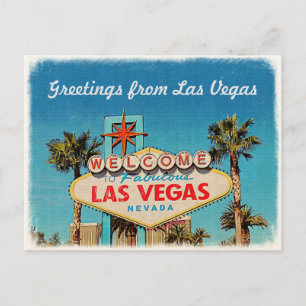 Retro Vintage Greeting from Fabulous Las Vegas Postcard