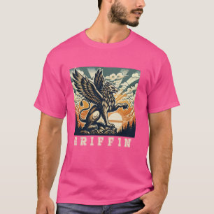 Retro Vintage Griffin Sunset Legendary Griffin lov T-Shirt