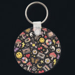 Retro Vintage Grunge Sunshine Bliss Key Ring<br><div class="desc">vintage grunge happy sun flower,  distressed retro yellow daisy face,  edgy floral street wear design,  aesthetic weathered smiling sunshine art,  textured boho radiant petal graphic,  muted gold urban punk bloom,  cracked paint joyful summer vibe,  classic rocker bright solar motif,  faded denim organic power symbol,  rough edge cheerful glow badge</div>