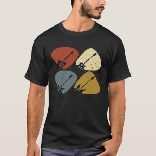 Retro Vintage Guitar Pick For Guitarist music T-Shirt