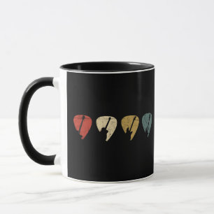 Retro Vintage Guitar Pick Player Bassist Musician Mug