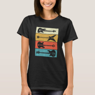 Retro Vintage Guitars Bass Guitar Music Bassist T-Shirt