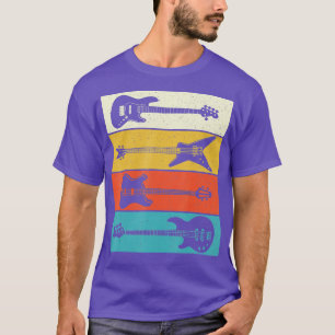 Retro Vintage Guitars Bass Guitar Music Lover Bas T-Shirt
