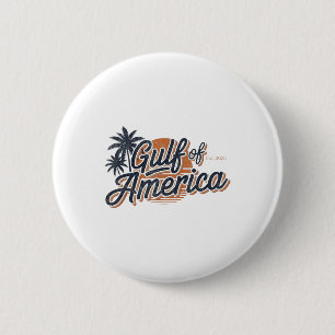 Retro Vintage Gulf Of Us America 2025 American Fla 6 Cm Round Badge
