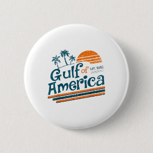 Retro Vintage Gulf Of Us America 2025 American Fla 6 Cm Round Badge