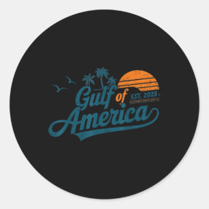 Retro Vintage Gulf Of Us America 2025 American Fla Classic Round Sticker