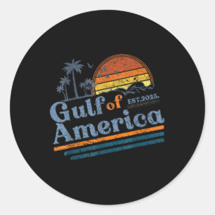 Retro Vintage Gulf Of Us America 2025 American Fla Classic Round Sticker