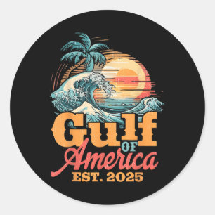 Retro Vintage Gulf Of Us America 2025 American Fla Classic Round Sticker