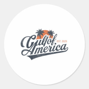 Retro Vintage Gulf Of Us America 2025 American Fla Classic Round Sticker