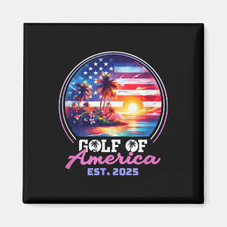 Retro Vintage Gulf Of Us America 2025 American Fla Magnet