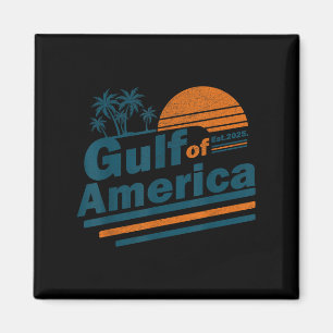 Retro Vintage Gulf Of Us America 2025 American Fla Magnet