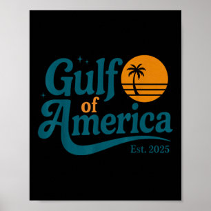Retro Vintage Gulf Of Us America 2025 American Fla Poster