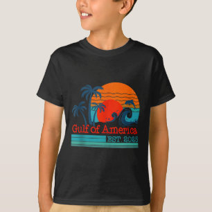 Retro Vintage Gulf Of Us America 2025 American Fla T-Shirt