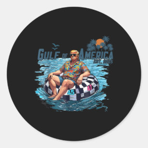 Retro Vintage Gulf Of Usa America 2025 American Fl Classic Round Sticker