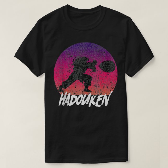 Retro Vintage Hadouken Fighter  T-Shirt (Design Front)