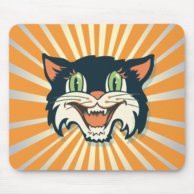 Retro Vintage Halloween Cat Mouse Pad (Front)