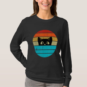 Retro Vintage Halloween Cute Shy Black Cats Kitten T-Shirt
