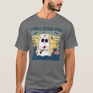 Retro Vintage Halloween Nurse Ghost Costume I Will T-Shirt