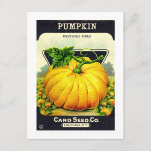 Retro Vintage Halloween pumpkin seed package Postcard