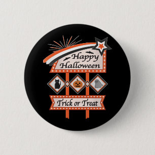 Retro Vintage Halloween Sign – Trick or Treat 6 Cm Round Badge