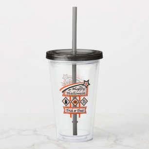 Retro Vintage Halloween Sign – Trick or Treat Acrylic Tumbler